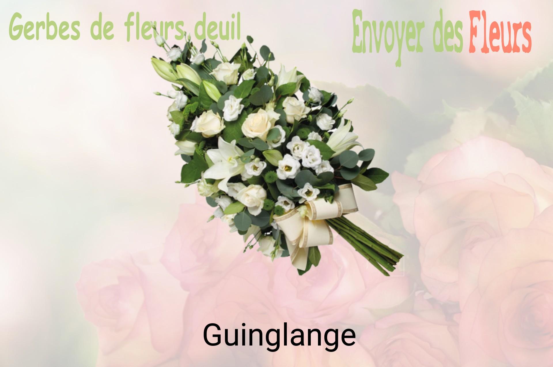 Gerbe de fleurs de deuil livrée à Guinglange
